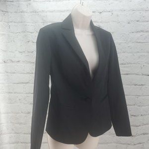 Ecru Womens Black Long Sleeve Classic Single Button Blazer Jacket Size 0